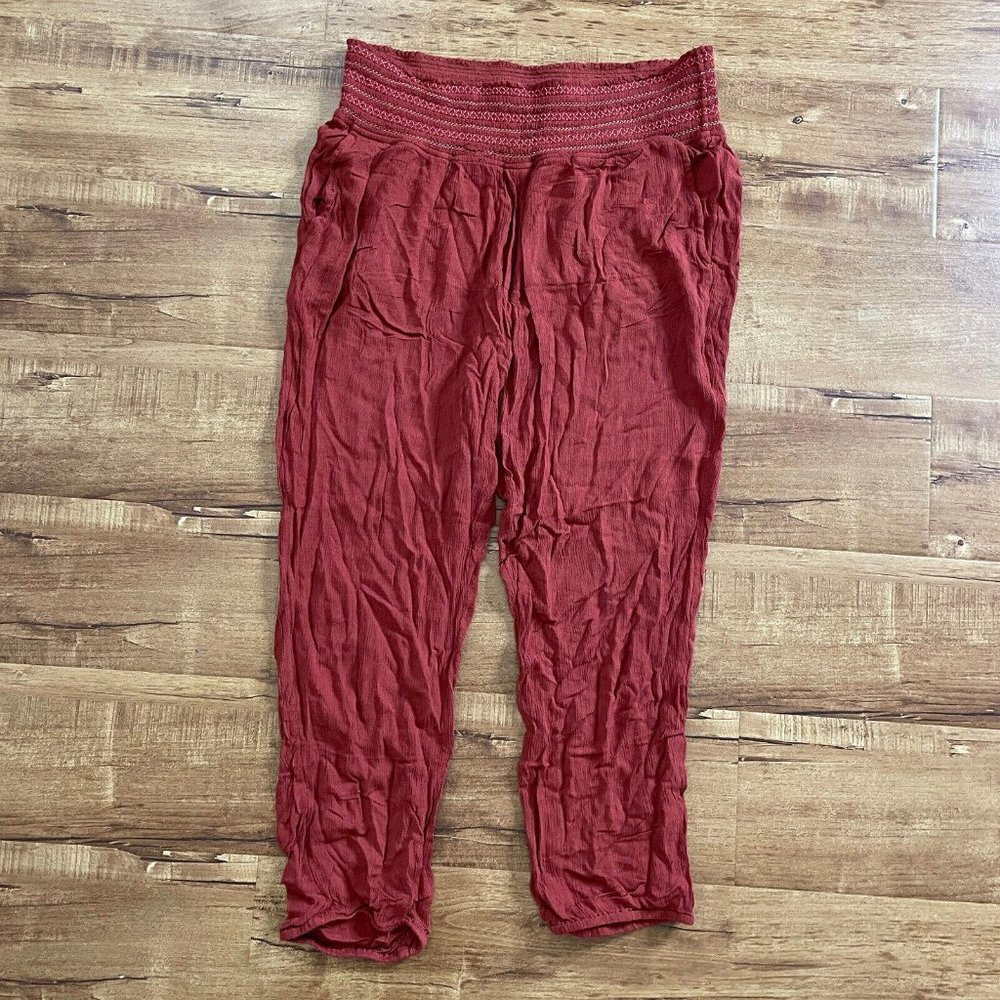 Ettitwa Pants Womens Size Medium M‎  Orange Leg Anthropologie Ladies